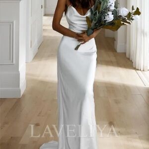 White Elegant Women's Dress
